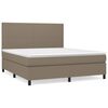 vidaXL Box spring postelja z vzmetnico taupe 180x200 cm blago