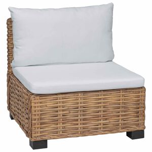 vidaXL Srednja sofa s blazinami GENDT Naravni rattan Naravna