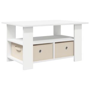 vidaXL Klubska miza s predalom Bela 77 x 55 x 42 cm Konstruiran les