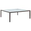 vidaXL Vrtna jedilna miza rjava 200x200x74 cm poli ratan