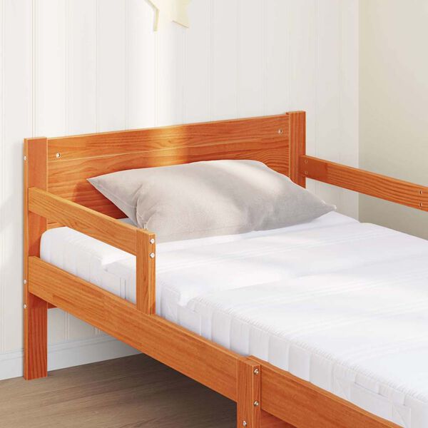 vidaXL Konstrukcija postelje Rjava 80 x 200 cm Masivno borovo les