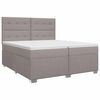 vidaXL Postelja boxspring z vzmetnico Taupe 200 x 200 cm Blago