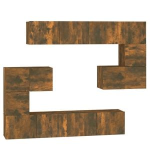 vidaXL Stenska TV omarica dimljen hrast inženirski les