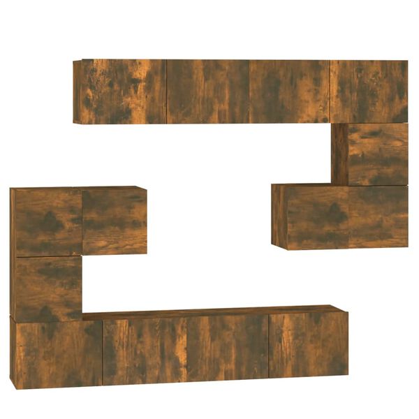 vidaXL Stenska TV omarica dimljen hrast inženirski les