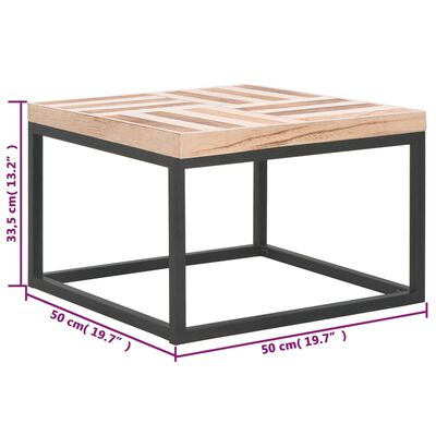 vidaXL Klubska mizica iz trdnega lesa 50x50x33,5 cm
