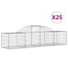 vidaXL Obokane gabion košare 25 kosi 200x50x40/60 cm pocinkano železo