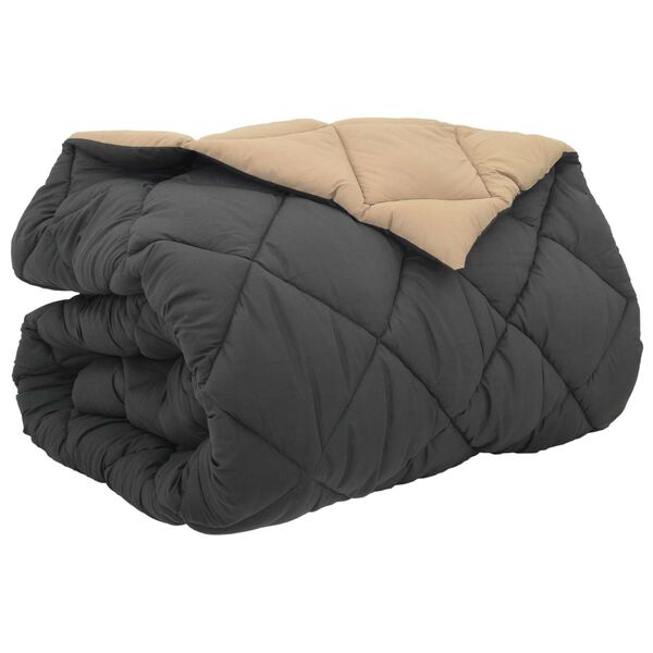 vidaXL Zimska posteljnina Antracita in taupe 200 x 200 cm Mikrovlakna