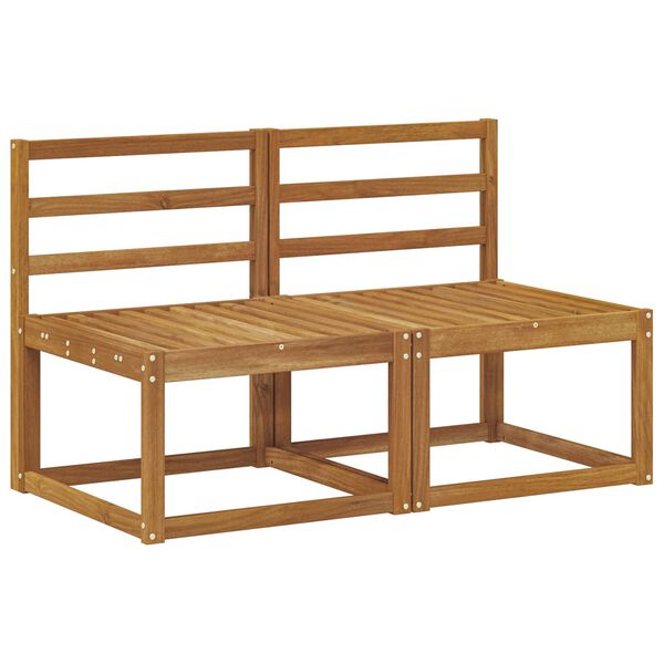 vidaXL 2 Kos Srednji zunanji kavč Masiven les akacije Naravna