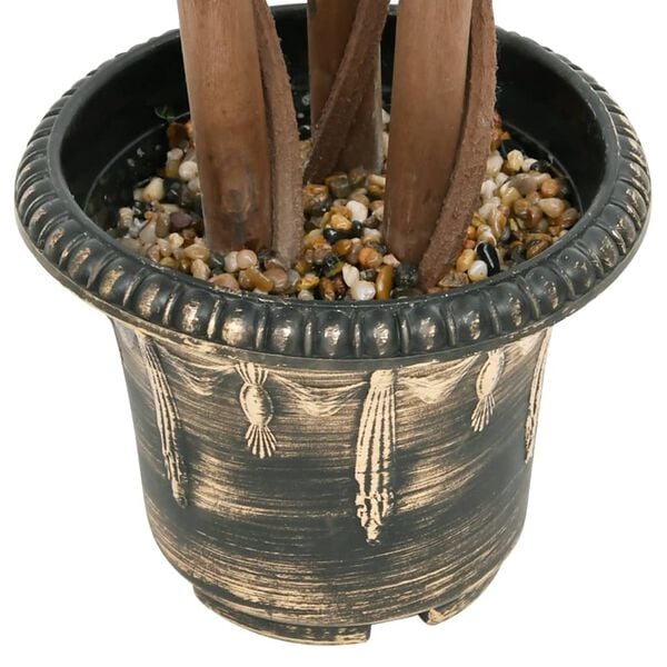 vidaXL Umetni pušpan z loncem okrogel zelene barve 119 cm