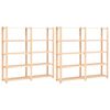 vidaXL Stojalo s policami 5-nadstropno 2 kosa 170x38x170 cm borovina