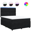vidaXL Box spring posteljni z vzmetnico črn 140x190 cm žamet