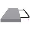 vidaXL Stenska polica siva 120x23,5x3,8 cm MDF