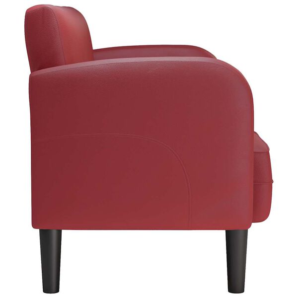vidaXL Loveseat kavč vinsko rdeča 110 cm umetno usnje