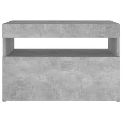 vidaXL Nočna omarica z LED lučkami betonsko siva 60x35x40 cm