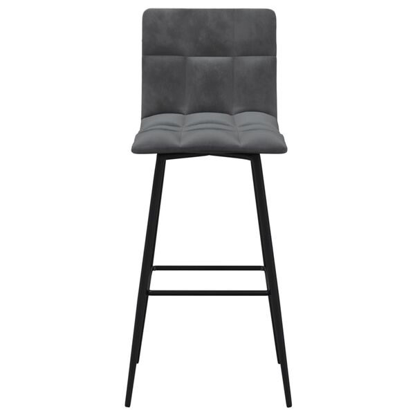 vidaXL Barski stolček temno siv žamet