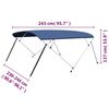 vidaXL Bimini tenda s 4 loki mornarsko modra 243x(230-244)x137 cm