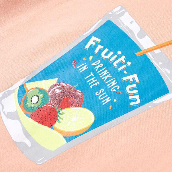 Otroška majica s kratkimi rokavi svetlo oranžna 128