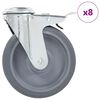 vidaXL Gibljiva kolesa z luknjami za sornik 8 kosov 125 mm