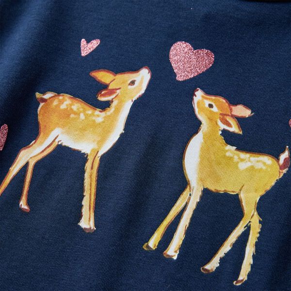 Otro&scaron;ka majica z dolgimi rokavi mornarsko modra 128