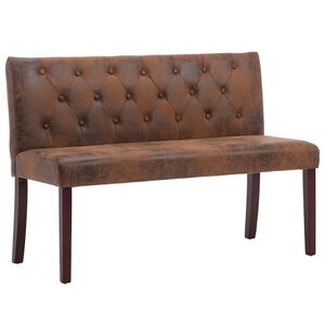 vidaXL Klop 120 cm rjavo umetno semi&scaron; usnje
