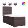 vidaXL Box spring postelja z vzmetnico temno rjav 90x190 cm blago