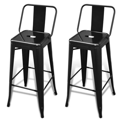 vidaXL Barski stolčki 2 kosa črno jeklo