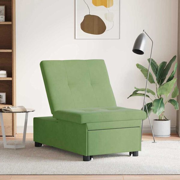 vidaXL Sofa postelja Svetlo zelena 194 x 67 x 82 cm Žamet