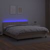 vidaXL Box spring postelja z vzmetnico LED kapučino 160x200 cm