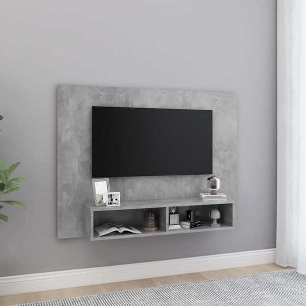 vidaXL Stenska TV omarica betonsko siva 120x23,5x90 cm inženirski les