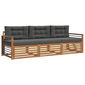 vidaXL Zunanja garnitura za sedenje 3 pcs Naravna in antracitna