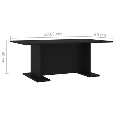 vidaXL Klubska mizica črna 103,5x60x40 cm iverna plošča