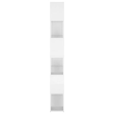 vidaXL Knjižna omara za razdelitev prostora sijaj bela 100x24x188 cm