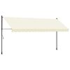 vidaXL Zložljiva tenda krem 400x150 cm tkanina in jeklo