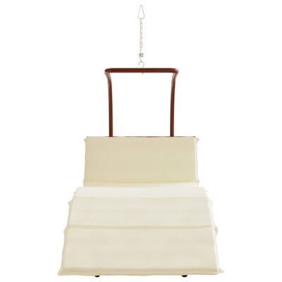 vidaXL Gugalni stol z blazino tkanina in trden topolov les