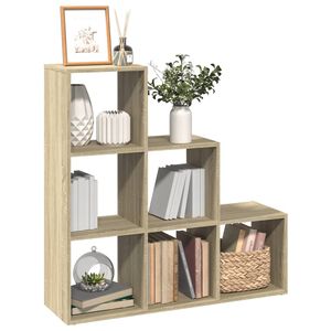 vidaXL Pregrada s knjižno omaro 3-nadstropna sonoma hrast 99x29x99 cm