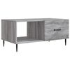 vidaXL Klubska miza Siva Sonoma 90 x 50 x 40 cm Inženirski les