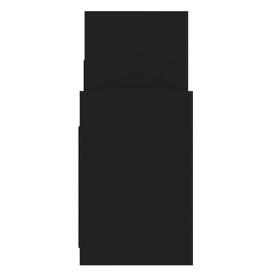vidaXL Stranska omarica črna 60x26x60 cm iverna plošča