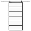 vidaXL Drsna vrata z opremo črna 102x205 cm ESG steklo