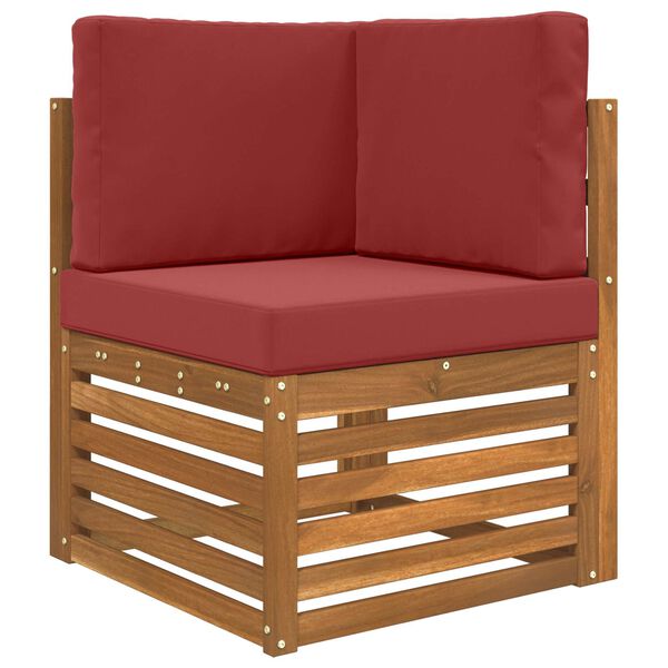 vidaXL Zunanja blazina za kavč 3 pcs vinsko rdeča Poliester