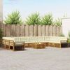 vidaXL Sedežne garniture 11 pcs Naravna in smetana Masiven les akacije