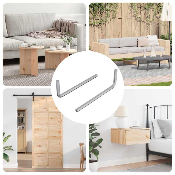 vidaXL &Scaron;esterokotna ključa 2 pcs srebrna 32 x 86 mm Jeklo