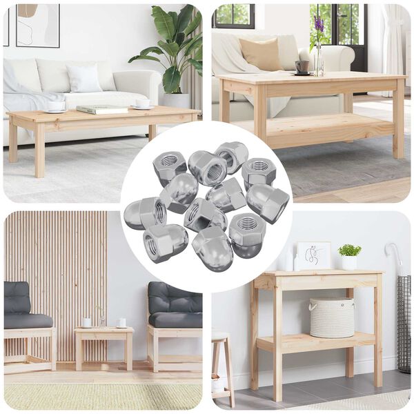 vidaXL Žirek 12 pcs srebrna M6 x 10 mm elezo