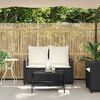 vidaXL Garden Sofa 2-sedežnik z blazinami&Table Black Poly Rattan