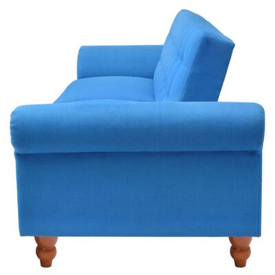 vidaXL Kavč z ležiščem blago modre barve