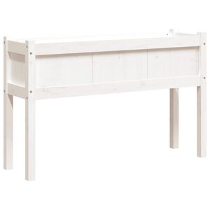 vidaXL Vrtno korito z nogami belo 110x31x70 cm trdna borovina