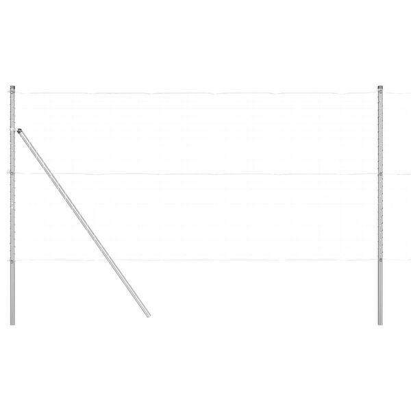 vidaXL Steber ograje. 13 pcs srebrna Jeklo