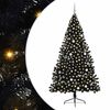 vidaXL Umjetna preddekorirana božićna jelka Črna 240 cm PVC