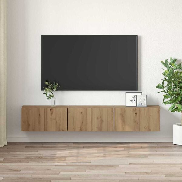 vidaXL Komplet TV omaric 3 pcs Rjava 60 x 30 x 30 cm Konstruiran les