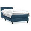 vidaXL Box spring postelja z vzmetnico temno modra 80x220 cm žamet