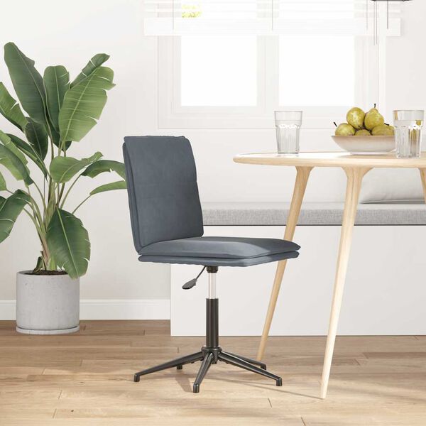 vidaXL Jedilni stol temno siv žamet